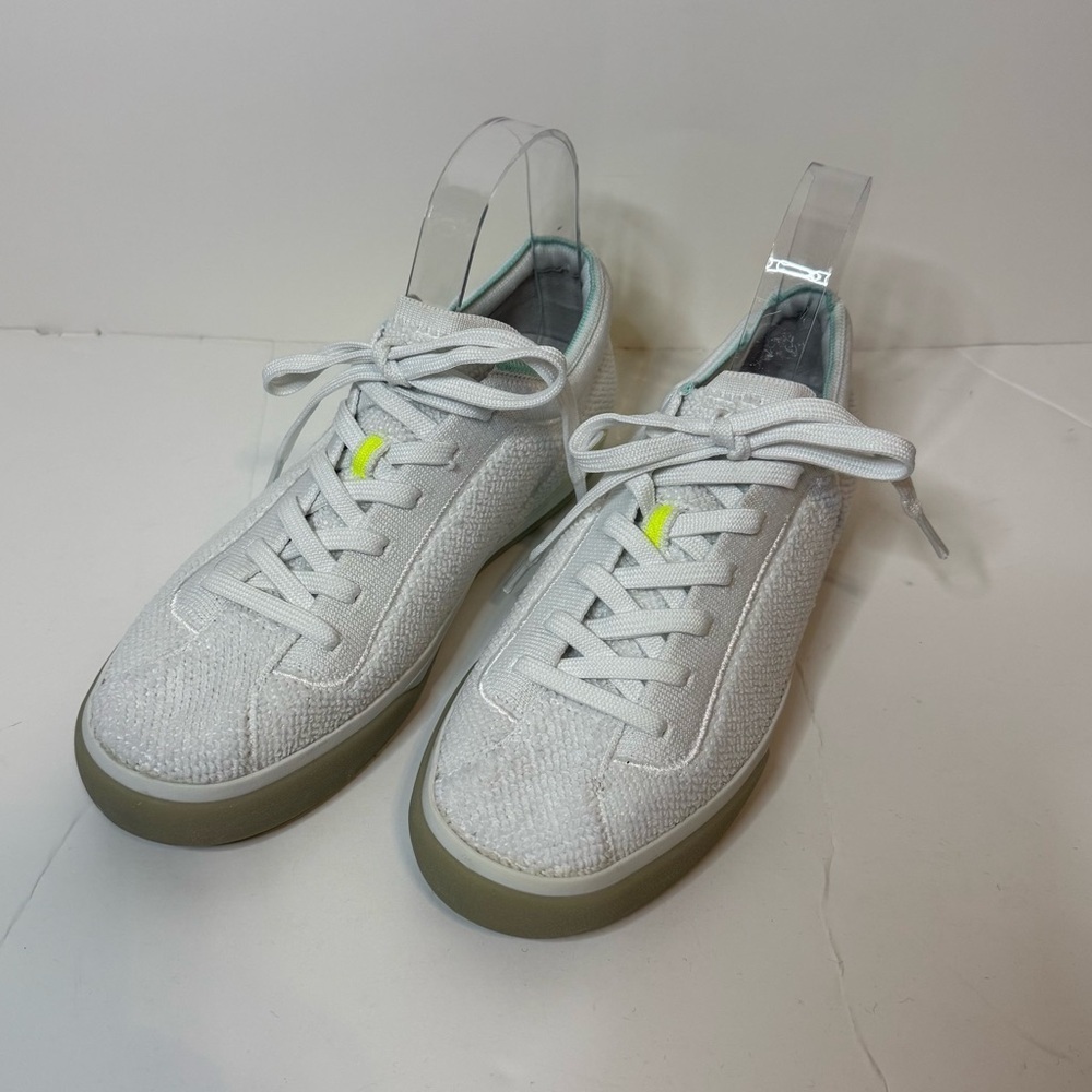 Rothys The Lace Up Sneaker Bright White Tennis Shoes Casual Size 8